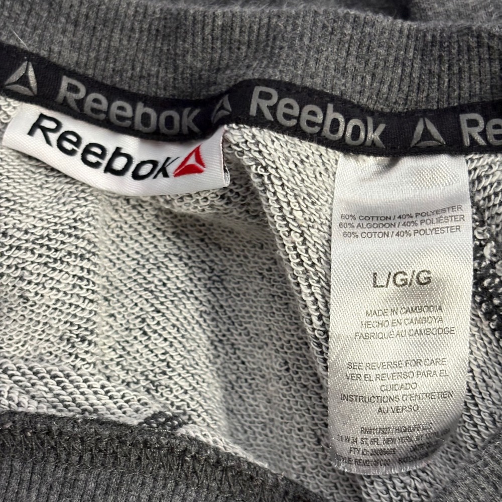 Reebok Gray Logo Sweatshirt Crew Neck Long Sleeve Athleisure Men's Size Large - Picture 8 of 13